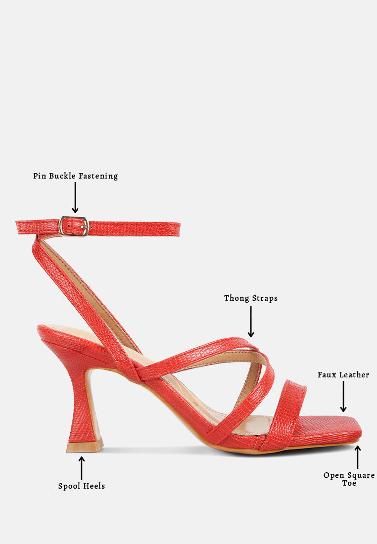 Serling Croc Spool Heel Sandals
