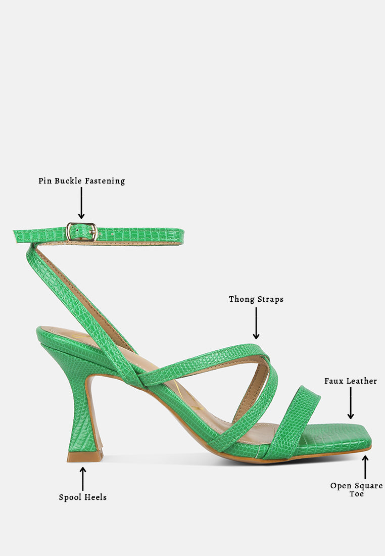 Serling Croc Spool Heel Sandals