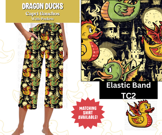 Dragon Ducks Capri Gauchos