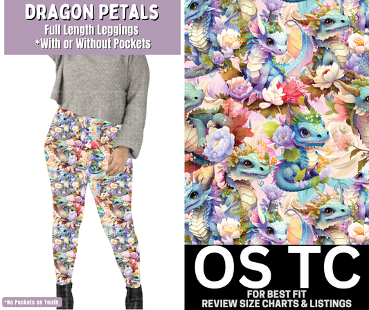Dragon Petals Full Length Leggings w/ Pockets