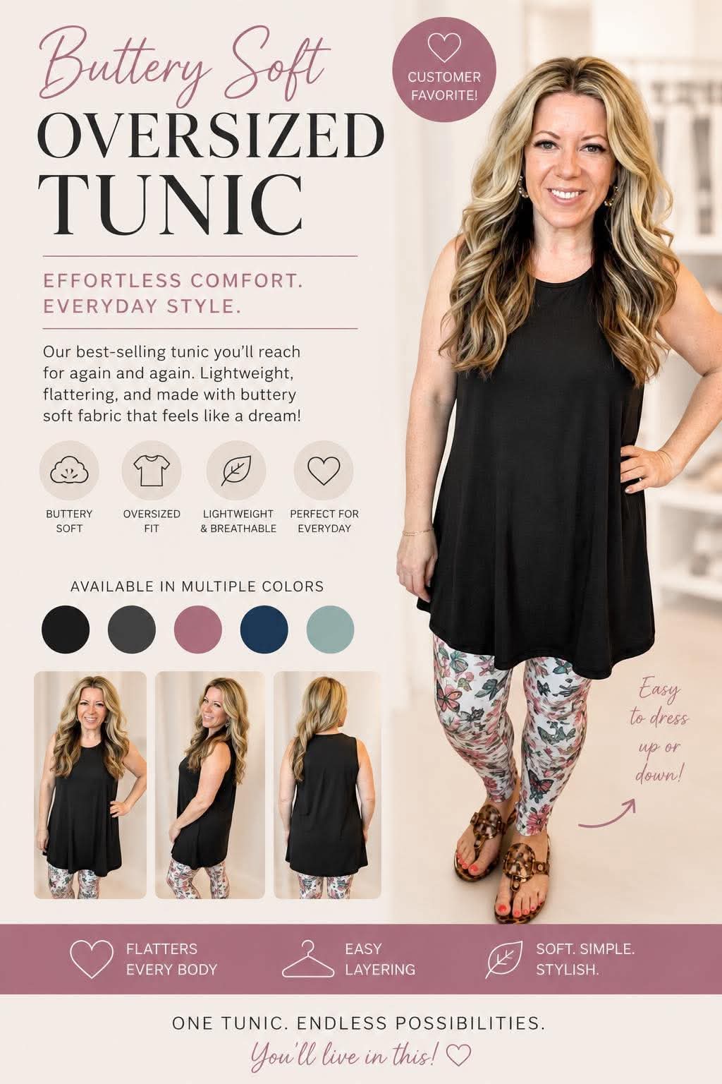 Solid Tunic Tank Top *RTS