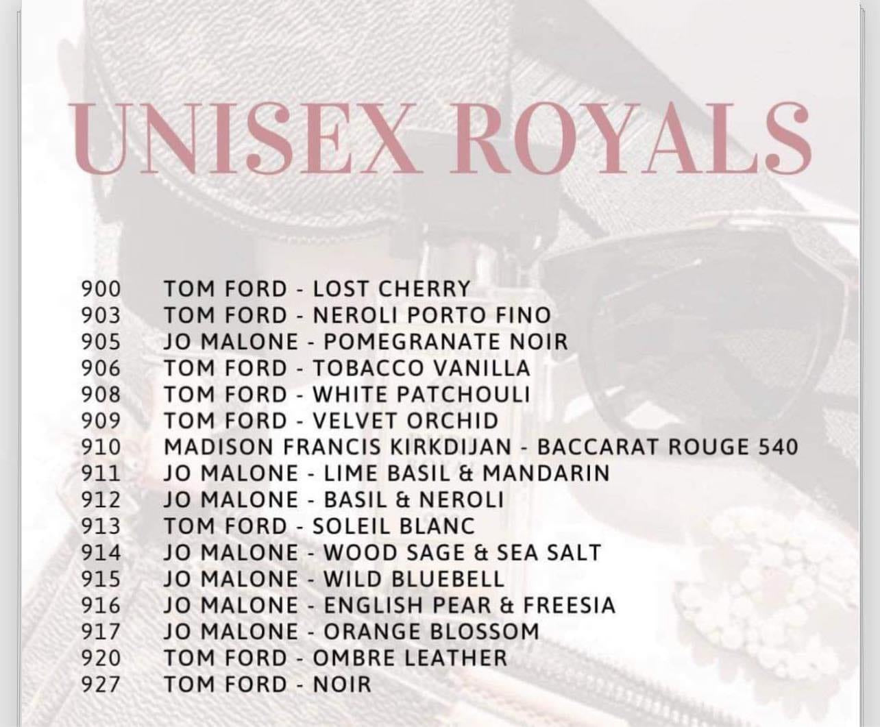 Royals Collection Unisex - Full List (PREORDER - ETA 2 WEEKS)