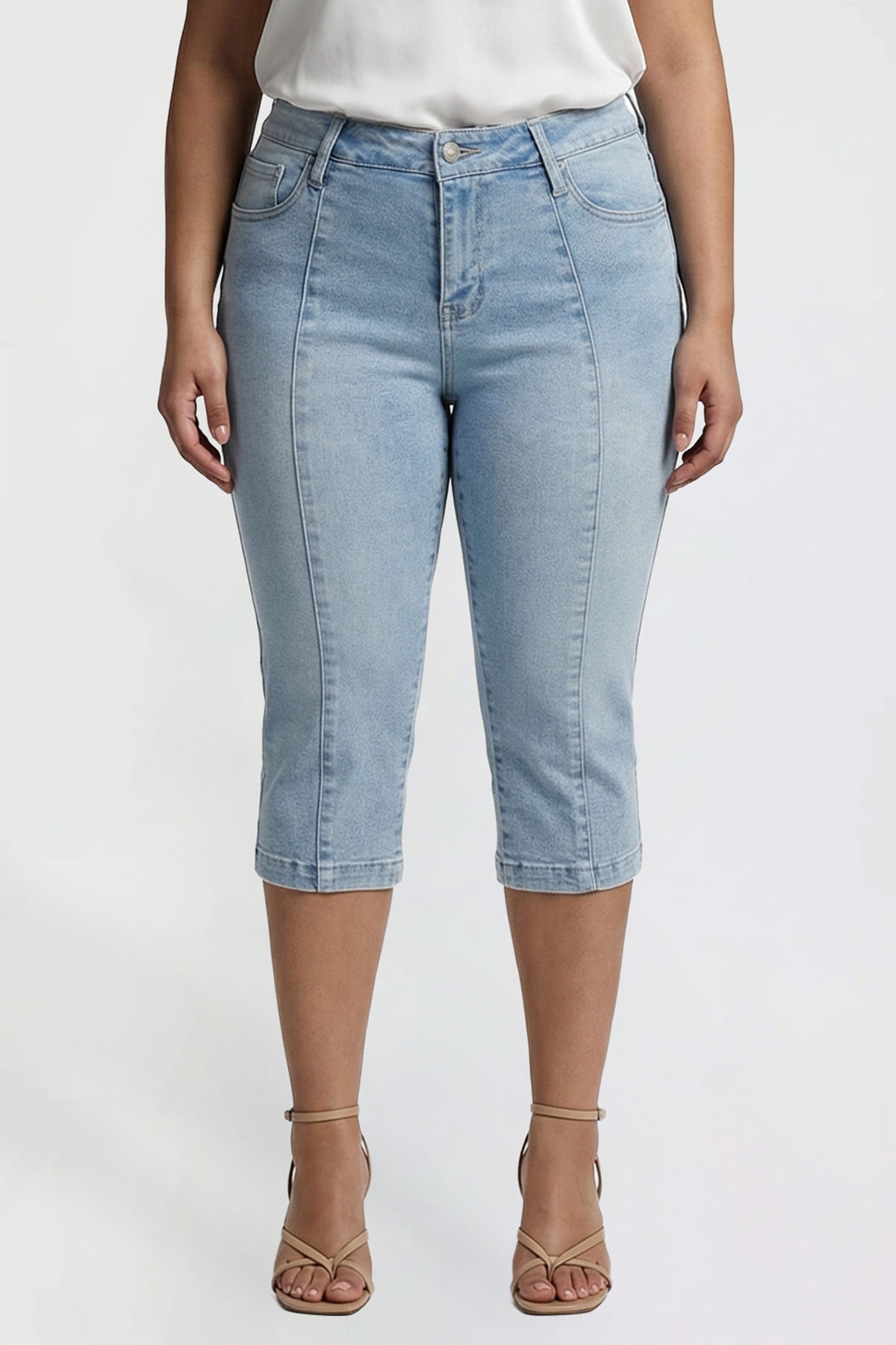 Women's Plus Pin Tuck Capri