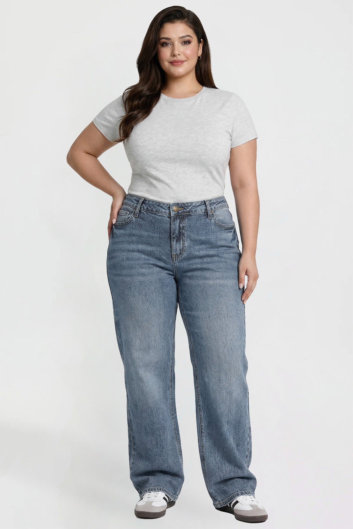Women's Plus Luxe Wide Leg Jeans
