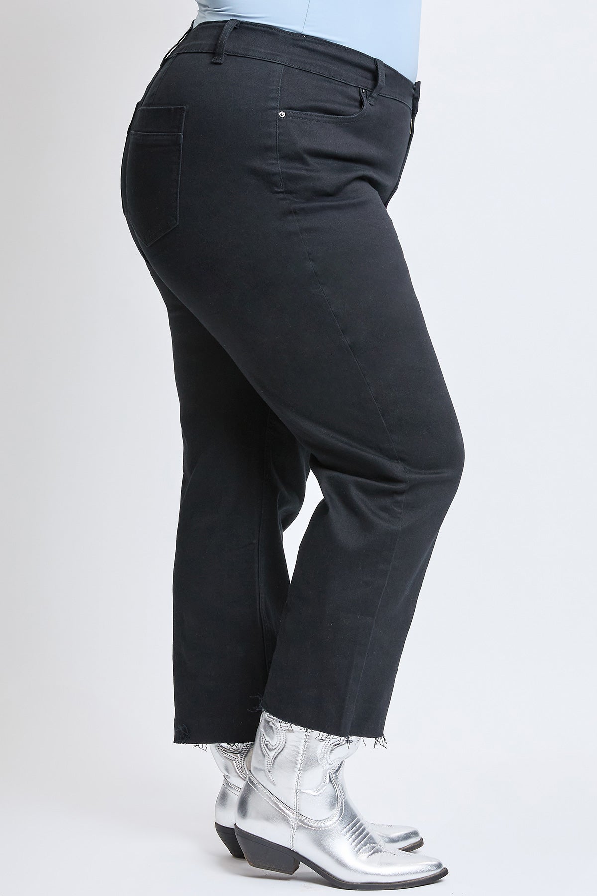 Women's Plus High-Rise Cropped Hyperstretch Wide Leg Trouser