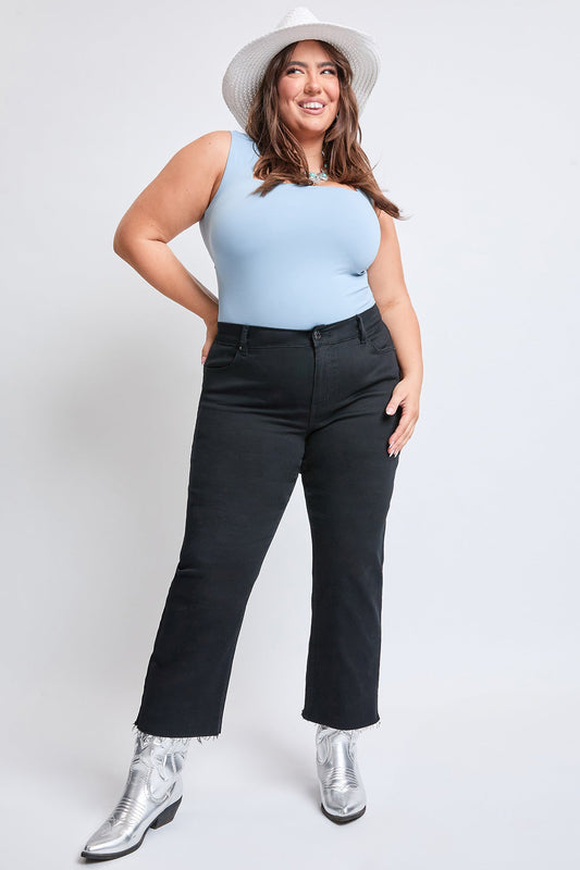 Women's Plus High-Rise Cropped Hyperstretch Wide Leg Trouser