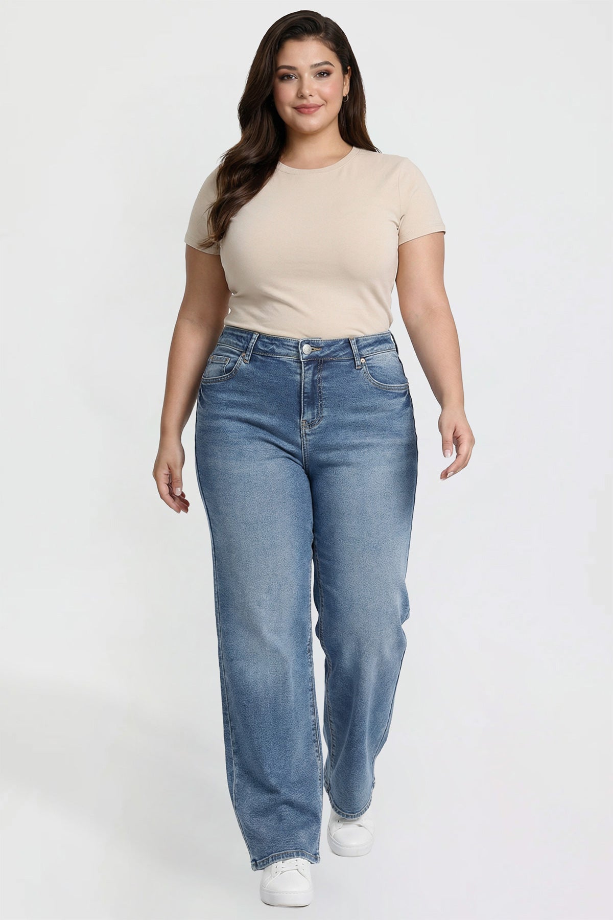 Women's Plus High Rise Wide Leg Jeans
