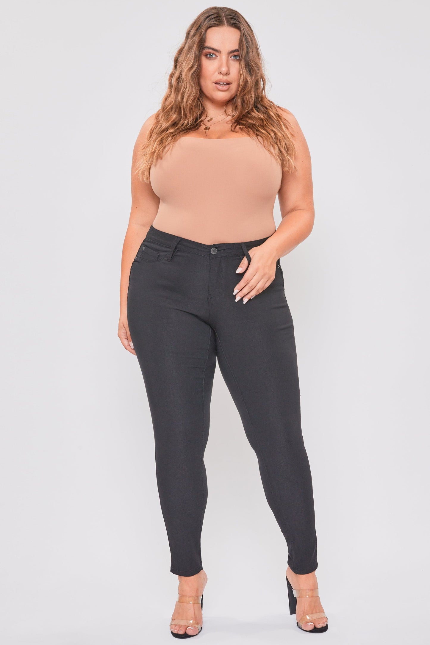 Women's Plus Mid Rise Hyperstretch Skinny Pants