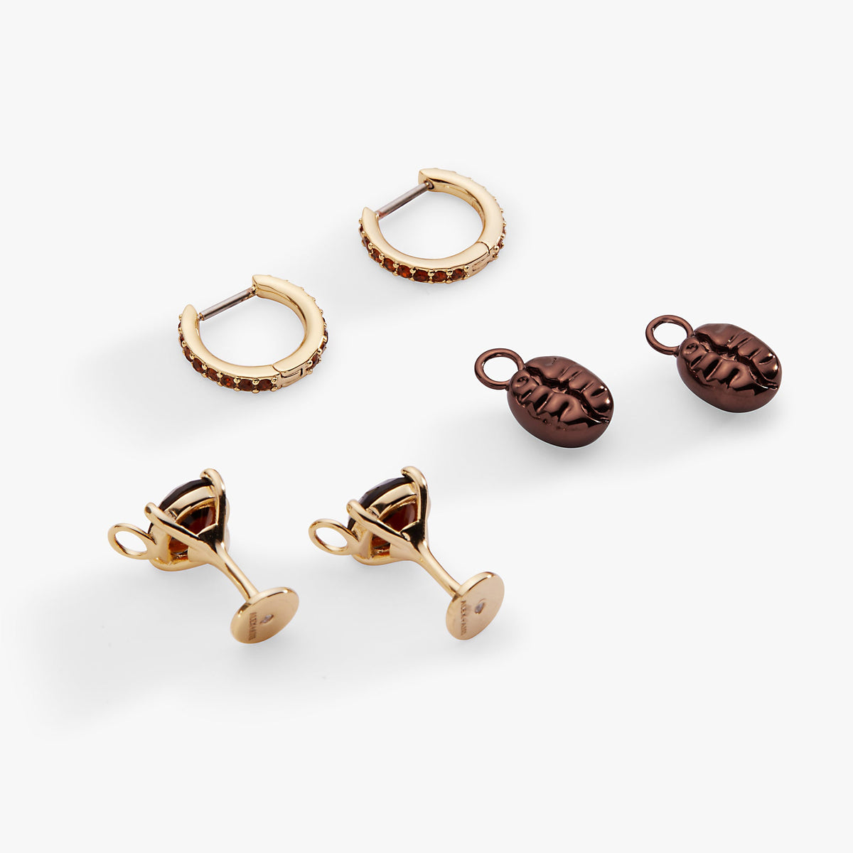 Espresso Martini Interchangeable Charm Huggie Hoop Set of 2
