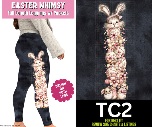 Easter Whimsy Full Length Leggings w/ Side Leg Designs