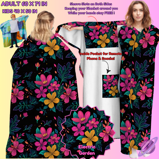 WEARABLE THROW RUN-ELECTRIC GARDEN-PREORDER CLOSING 8/31-  ETA LATE NOV./EARLY DEC.