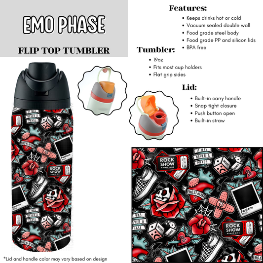 Preorder! Closes 6/2. ETA Aug. Emo Phase Flip Top Tumbler