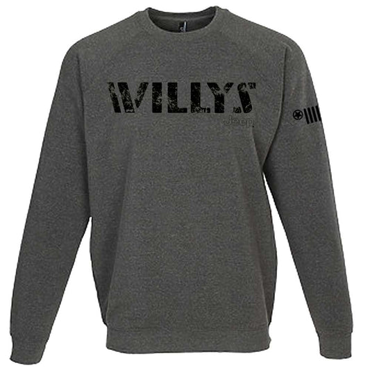 Mens Jeep® Willys Crew Sweatshirt - Heather Charcoal
