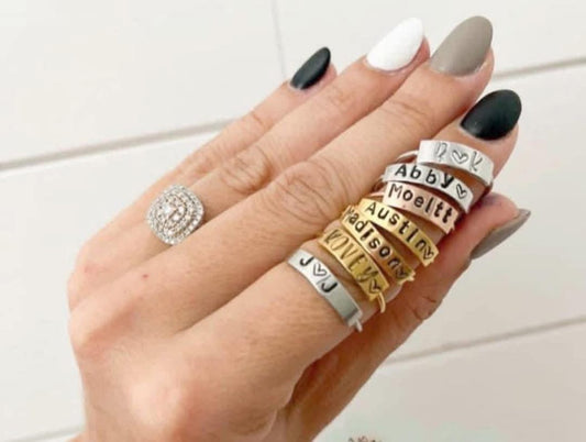 Custom Hand Stamped Ring (Preorder - Ships in 3-4 Weeks)