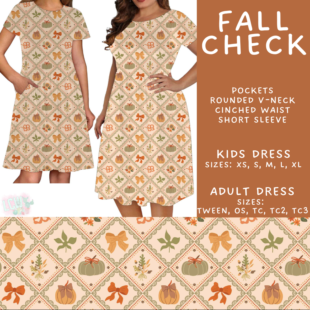 Batch #582 - Hello Fall 3 - Closes 9/7 - ETA early Nov - Fall Check Adult & Kids Dresses