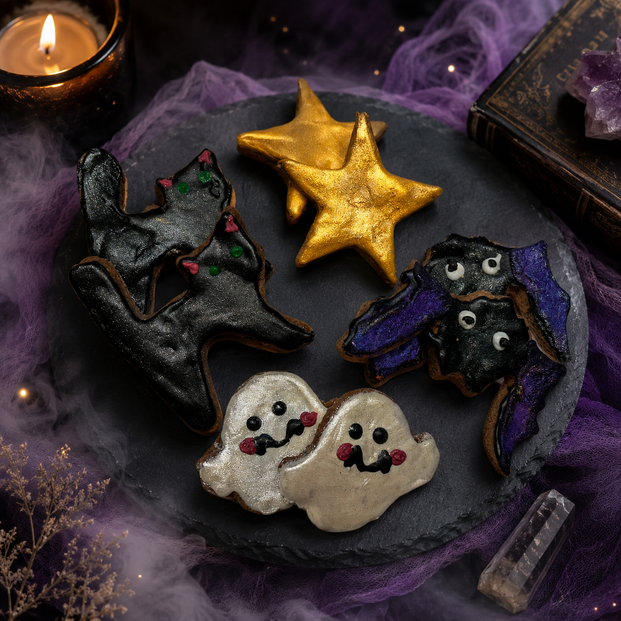 Familiar Friends Halloween Dog Cookies | Organic Handmade Dog Treats
