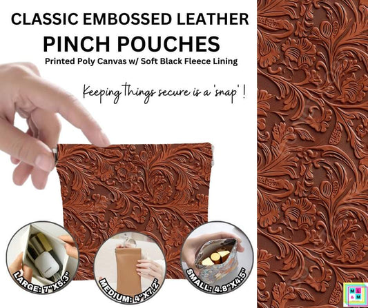 Classic Embossed Leather Pinch Pouches