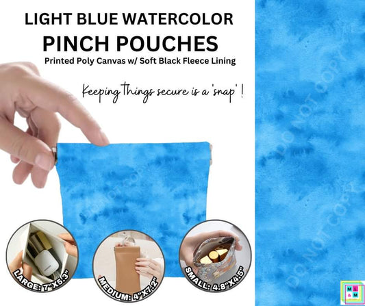 Light Blue Watercolor Pinch Pouches