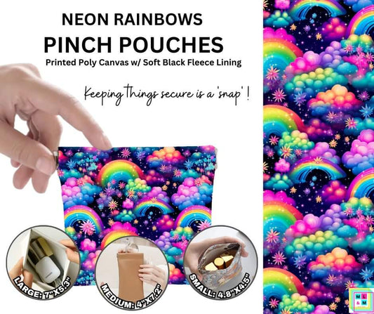 Neon Rainbows Pinch Pouches