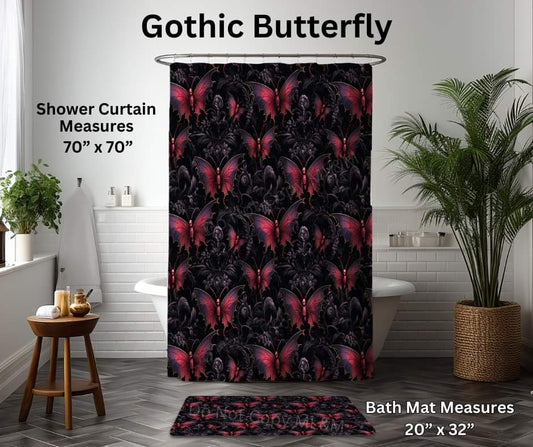 Gothic Butterfly Custom Shower Curtain and/or Bath Mat
