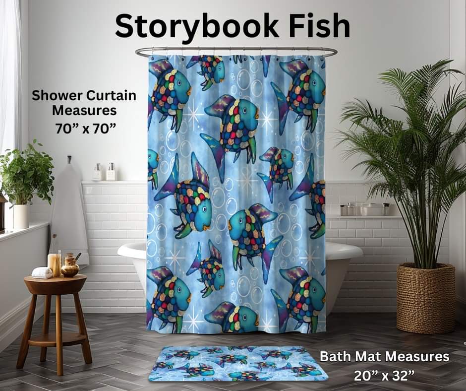 Storybook Fish Custom Shower Curtain