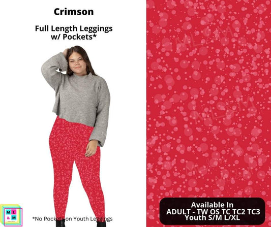 Crimson Full Length Leggings w/ Pockets