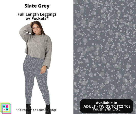 Slate Grey Full Length Leggings w/ Pockets