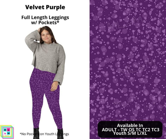Velvet Purple Full Length Leggings w/ Pockets