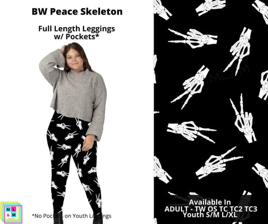 BW Peace Skeleton Full Length Leggings w/ Pockets