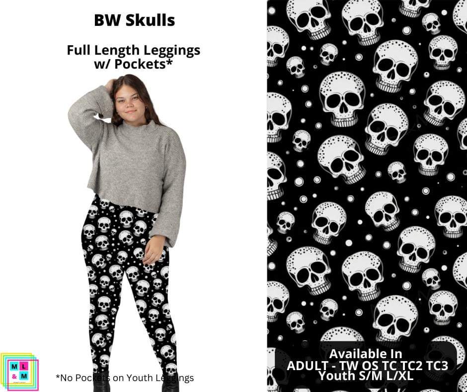 BW Skulls Full Length Leggings w/ Pockets