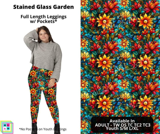 Stained Glass Garden Full Length Leggings w/ Pockets