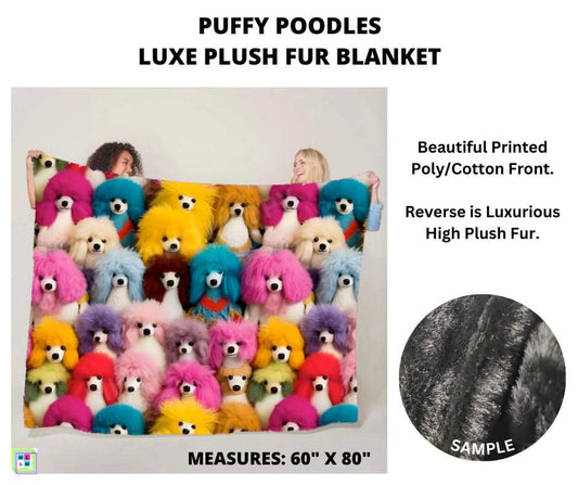 Puffy Poodles Luxe Plush Fur Blanket