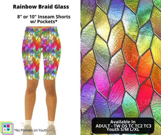 Rainbow Braid Glass Shorts