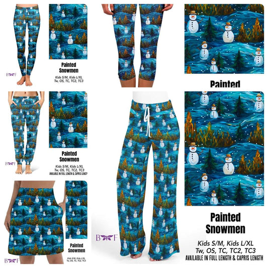 Painted Snowmen skorts and leggings with pockets