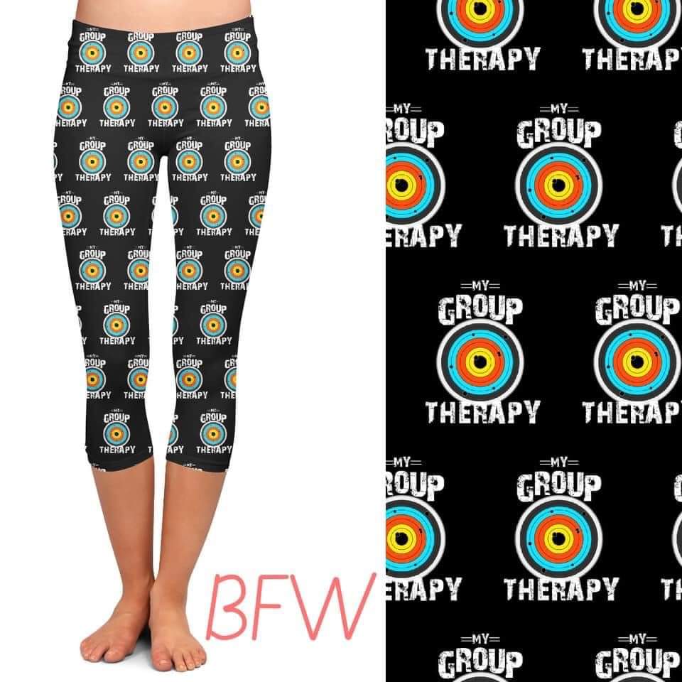 Group Therapy Gun Targets leggings and capris with pockets