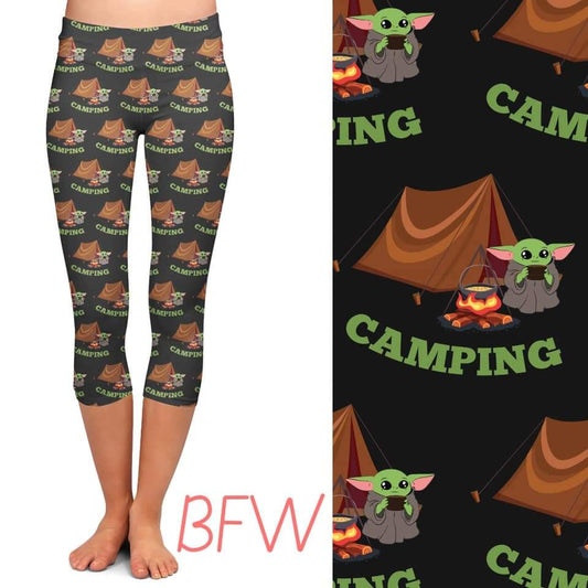 Camping fun capri leggings with pockets