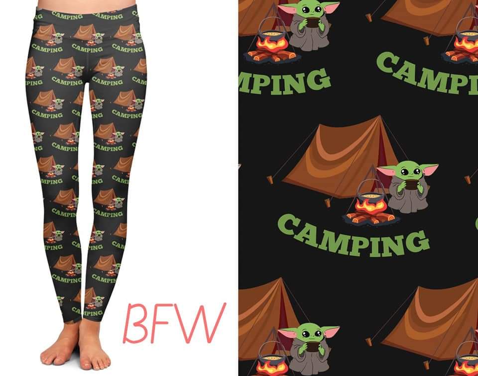 Camping fun capri leggings with pockets