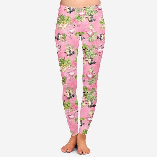 Flamingo Love leggings without pockets