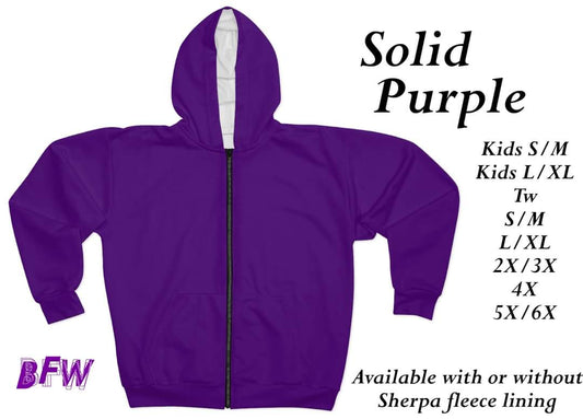 Solid purple zip up hoodie