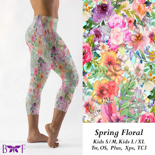 Spring Floral capris and biker shorts with pockets