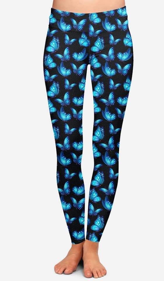 Blue Electric Butterfly leggings