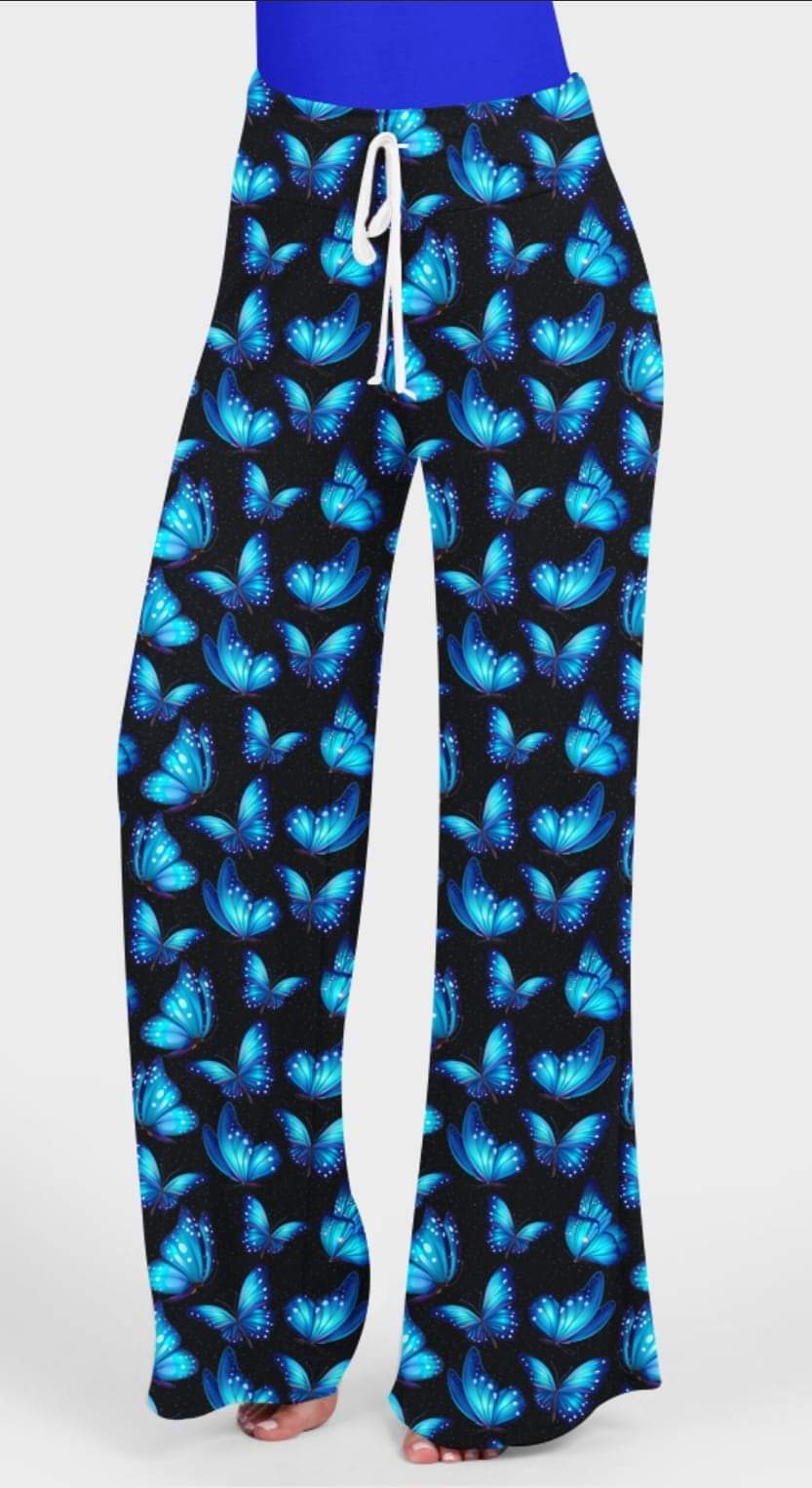 Blue Electric Butterfly leggings