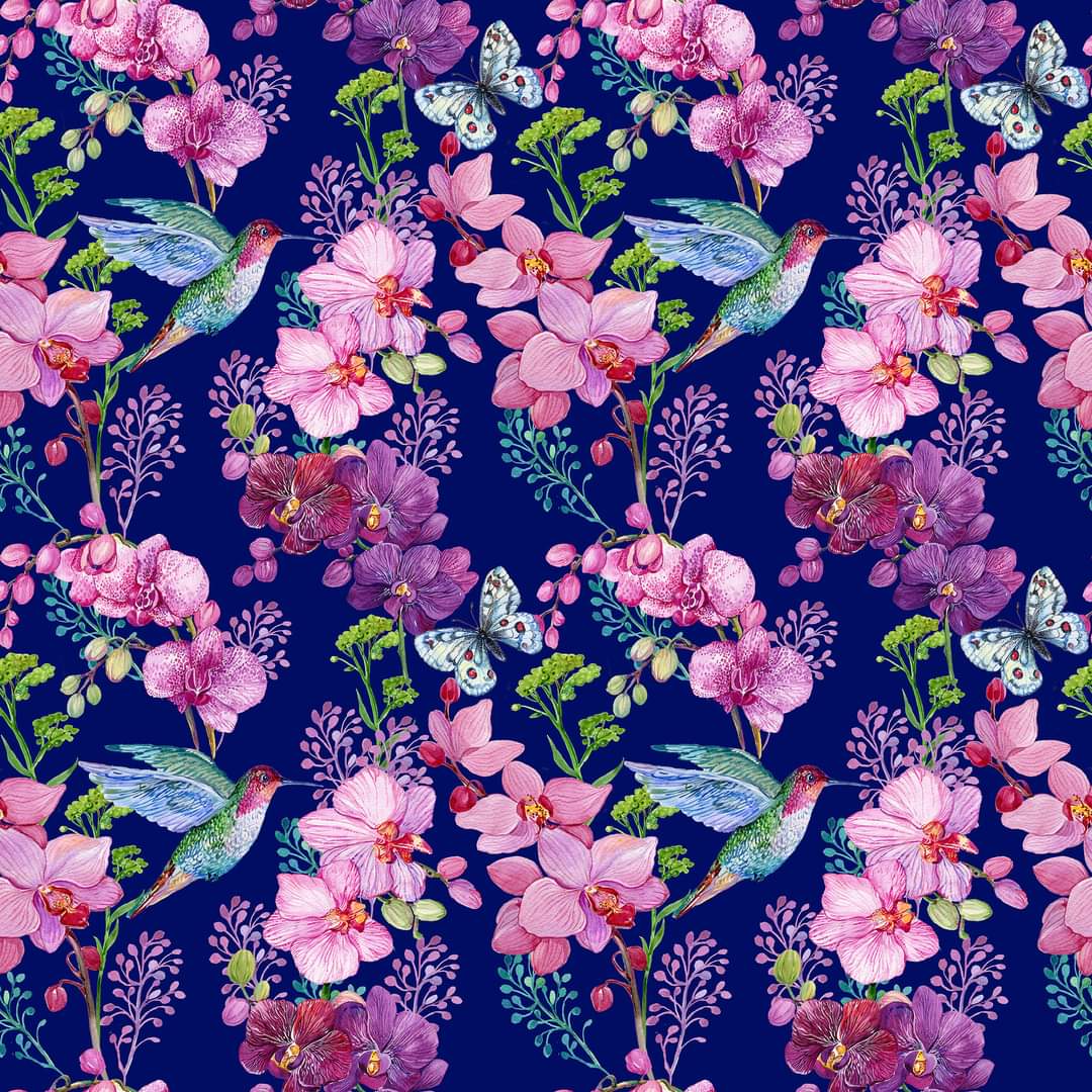 Purple Hummingbird Capris and Shorts with pockets