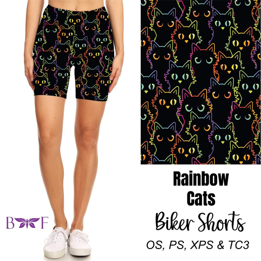 Rainbow Cats Capris, and Biker Shorts with pockets
