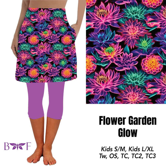Flower Garden Glow Skirted Capris