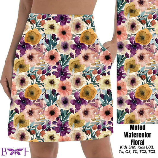 Muted Watercolor Skort