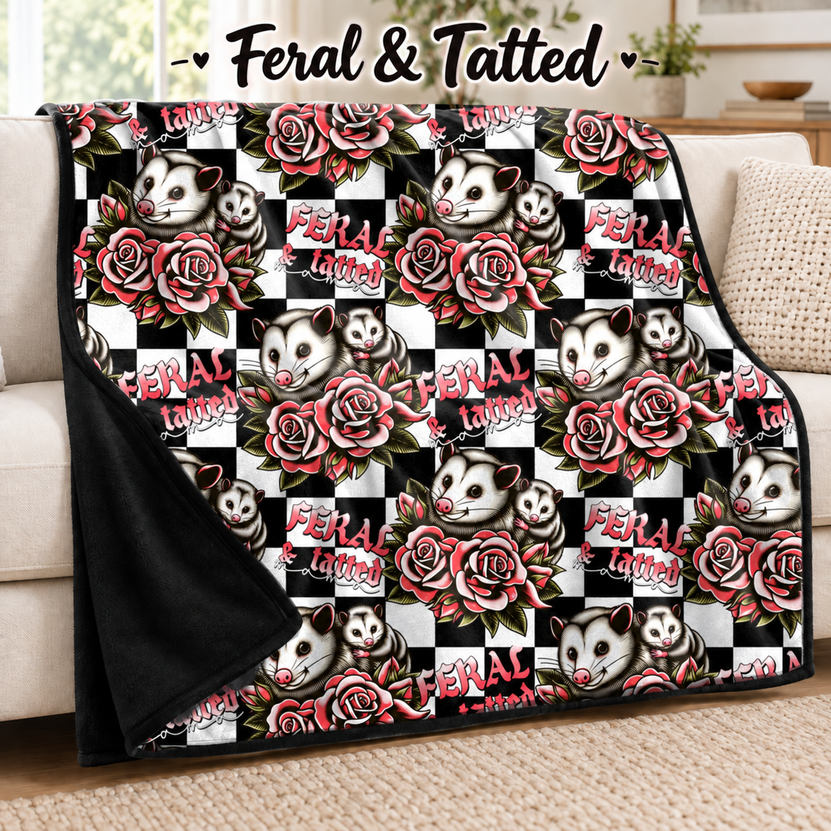 Feral & Tatted-Soft Throw Blanket 14 Run- (PREORDER CLOSES 9/28, ETA DECEMBER)