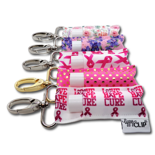 Gold Dots on Bubblegum Pink LippyClip® Lip Balm Holder