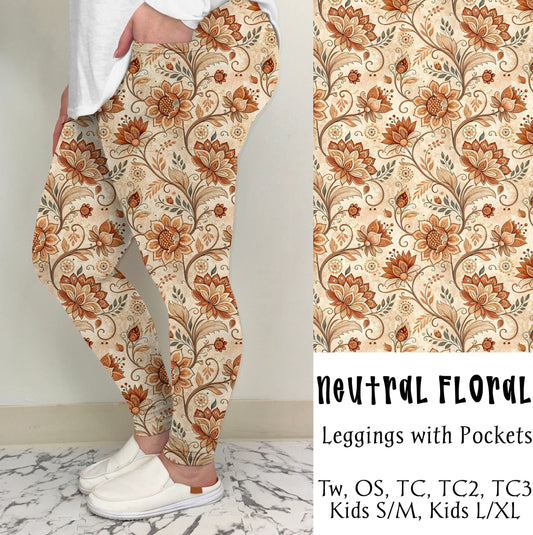 Neutral Floral Leggings | PREORDER CLOSES 2/24, ETA APRIL