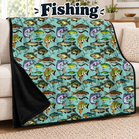Fishing-Soft Throw Blanket 14 Run- (PREORDER CLOSES 9/28, ETA DECEMBER)